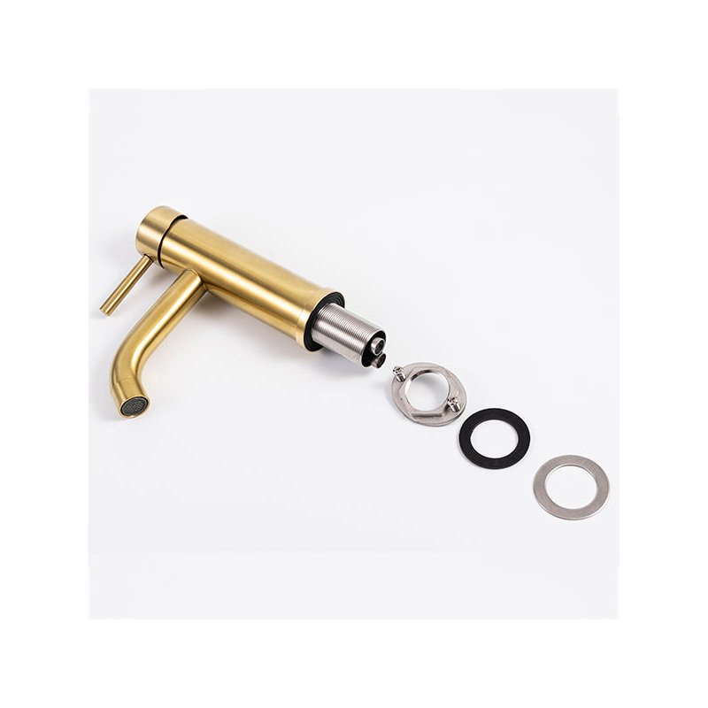 Trova Single-handle Bathroom Faucet with Drain Assembly, Satin Brass