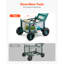 Chariot de jardin roulant en métal robuste avec rangement