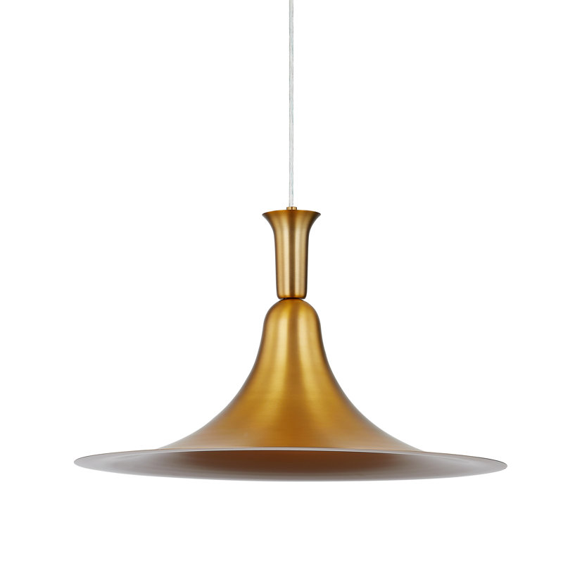 Luminaire suspendu olive en métal, doré