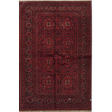 Hand-Knotted High-Quality Red/Black Area Rug