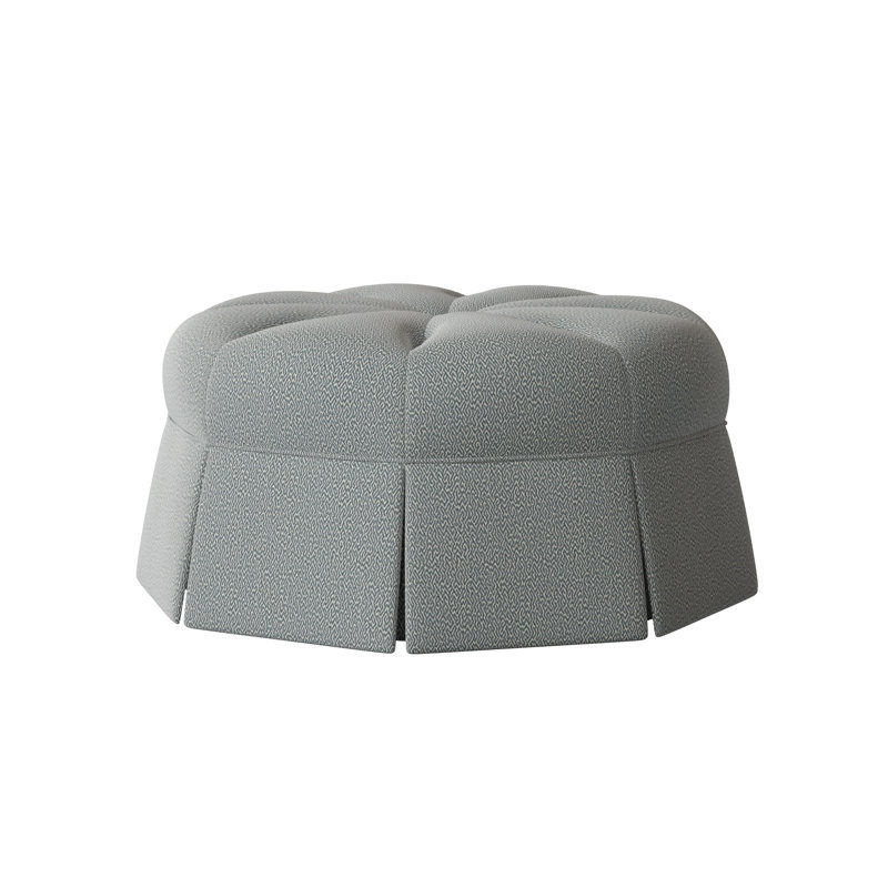 Duchess Round Pouf, Maya Cyan