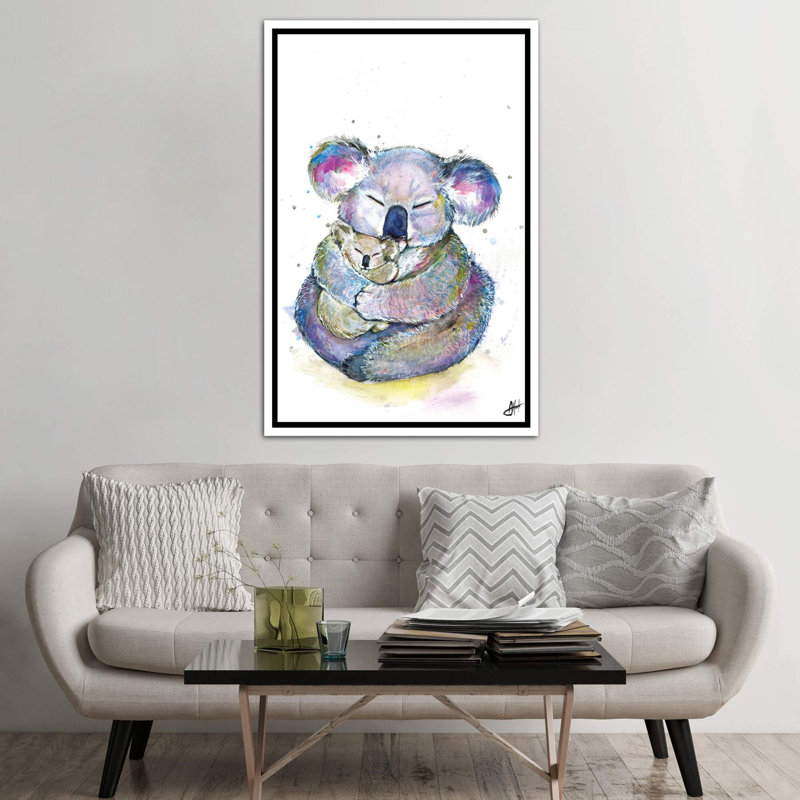 Décoration murale Kuddly Koalas, pour enfants, H 60 po x l 40po x P 1,5 po, Toile blanche encadrée