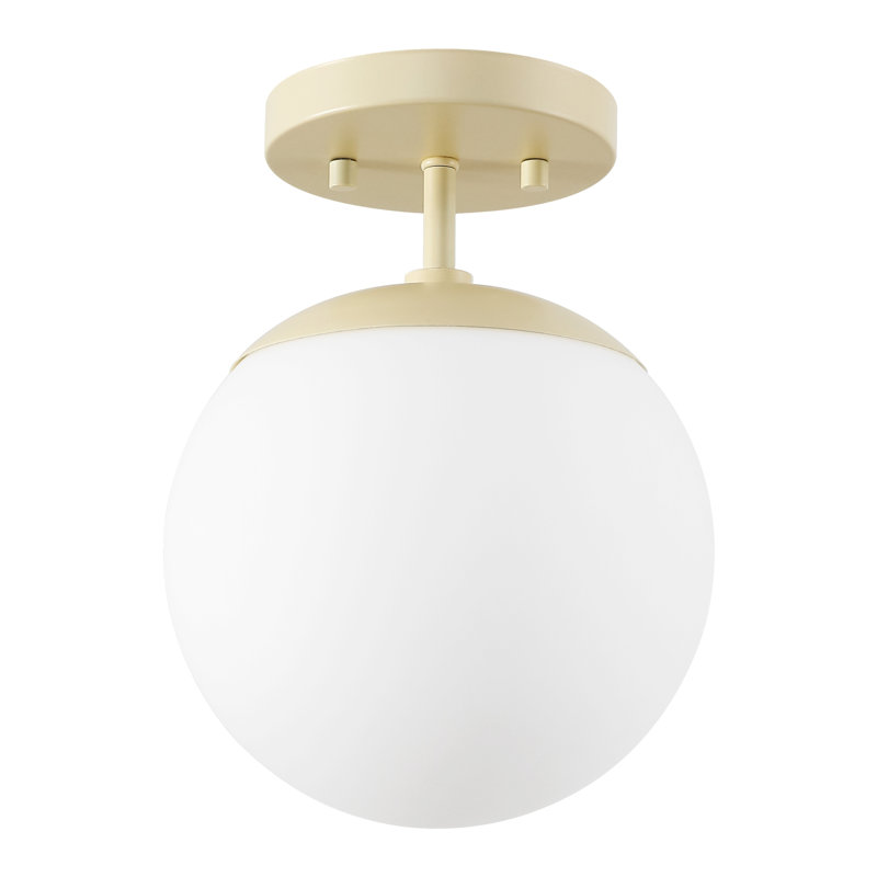 Plafonnier semi-encastré 1 lumière Statler 7,75 po Statler, Beige