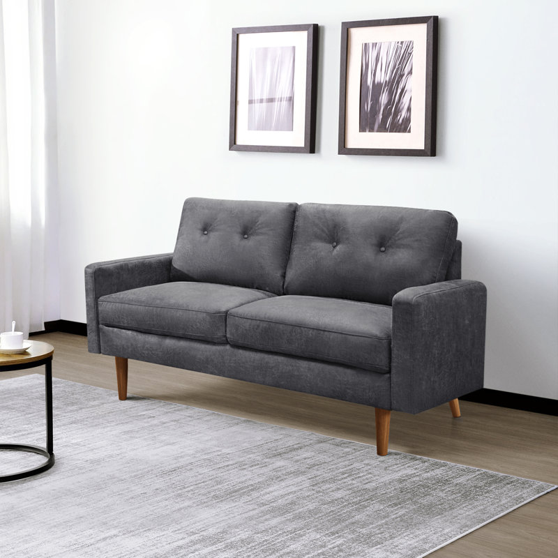 Causeuse Batel, 100 % polyester - gris anthracite