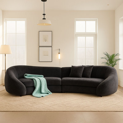 126" Modern Curved Sectional Sofa