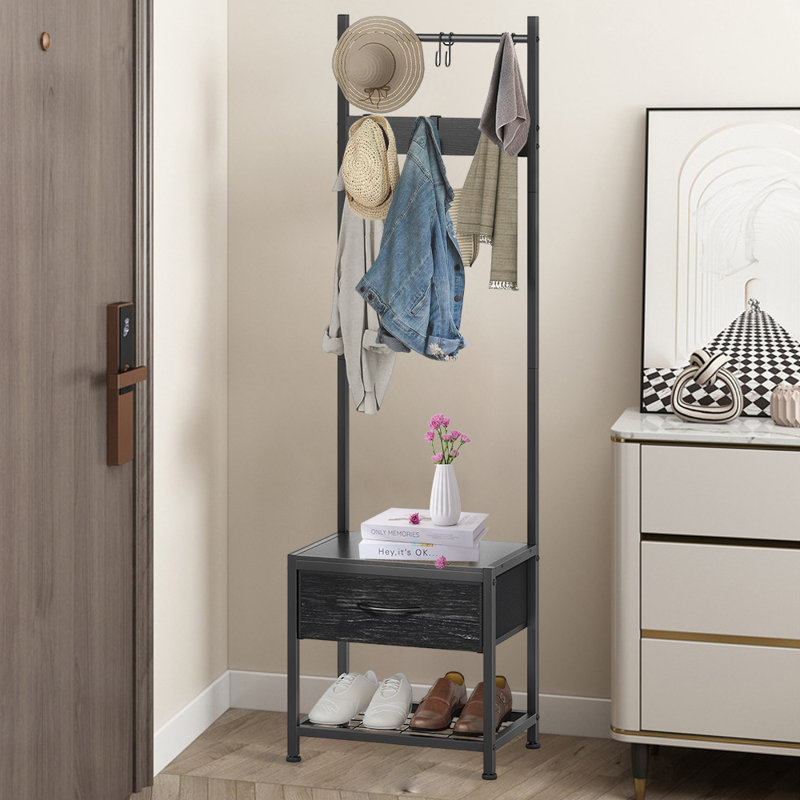 Versatile Multi-Functional Coat Rack For Bedroom, Hallway, And More - Perfect For Hanging Clothes, Bags, And Towels, Black