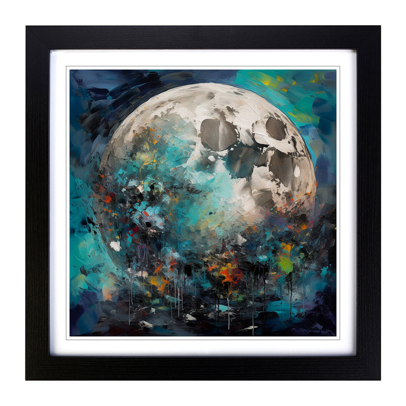 Moon - Framed Print, Black