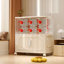 Armoire de rangement pliante de 19,69 po, 4 niveaux, bacs de rangement pliables avec porte magnétique, armoire de rangement en plastique avec roues-2011765576