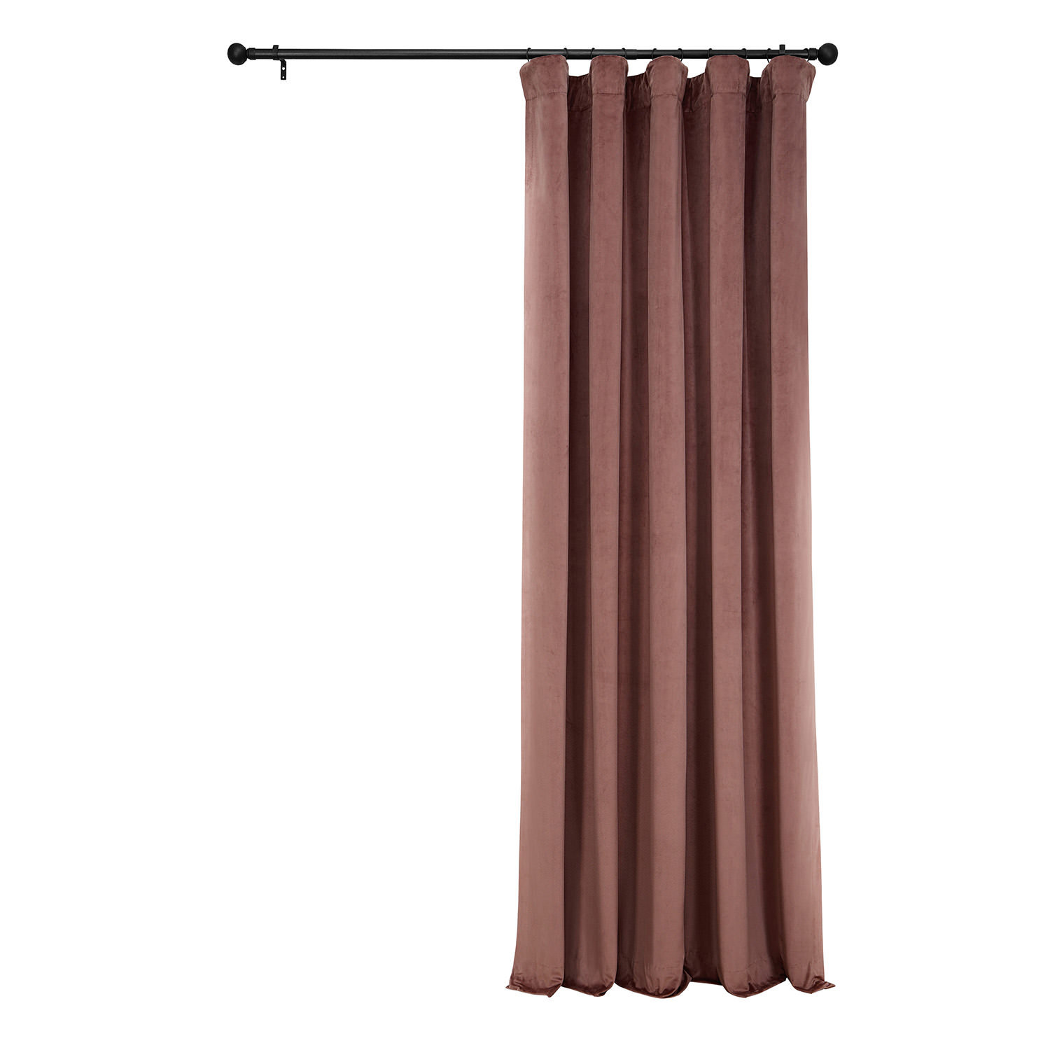 Matra Plush Velvet Room Darkening Curtain Panel, Wild Rose, 50" W x 108" L