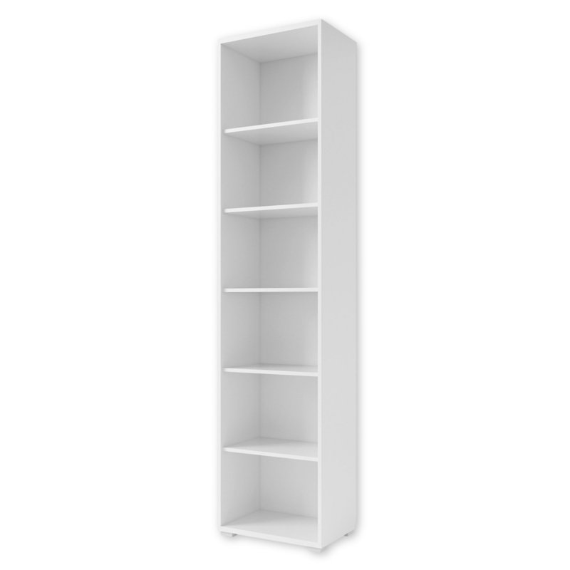 OFFICE LINE 220cm H Engineered Wood Standard Shelf Bookcase, 220cm H x 52cm W x 35cm D., White
