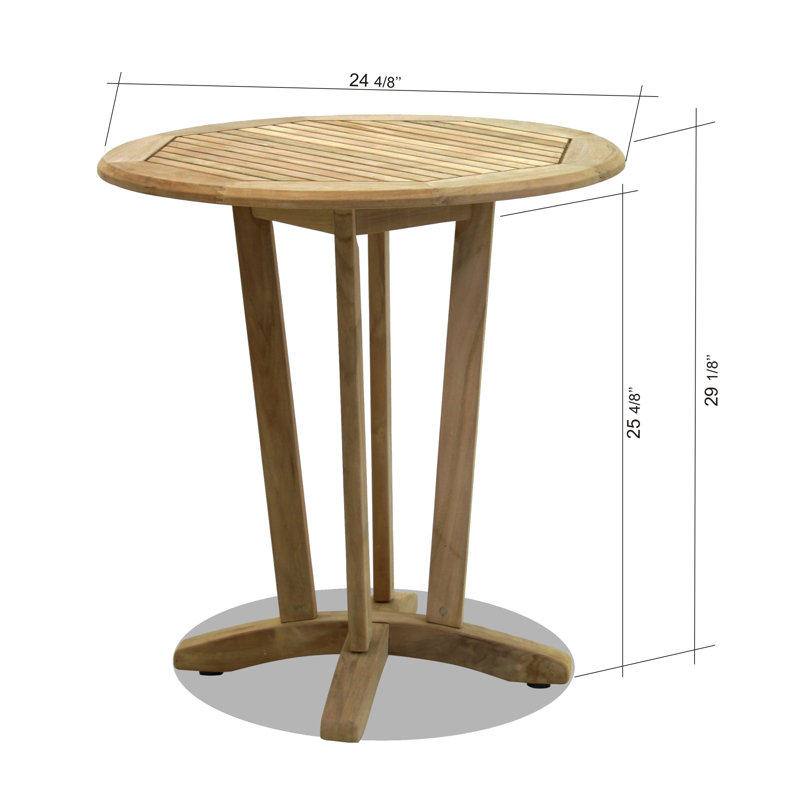 Anautica 2 - Person Teak Metal Patio Dining Set with Round Table