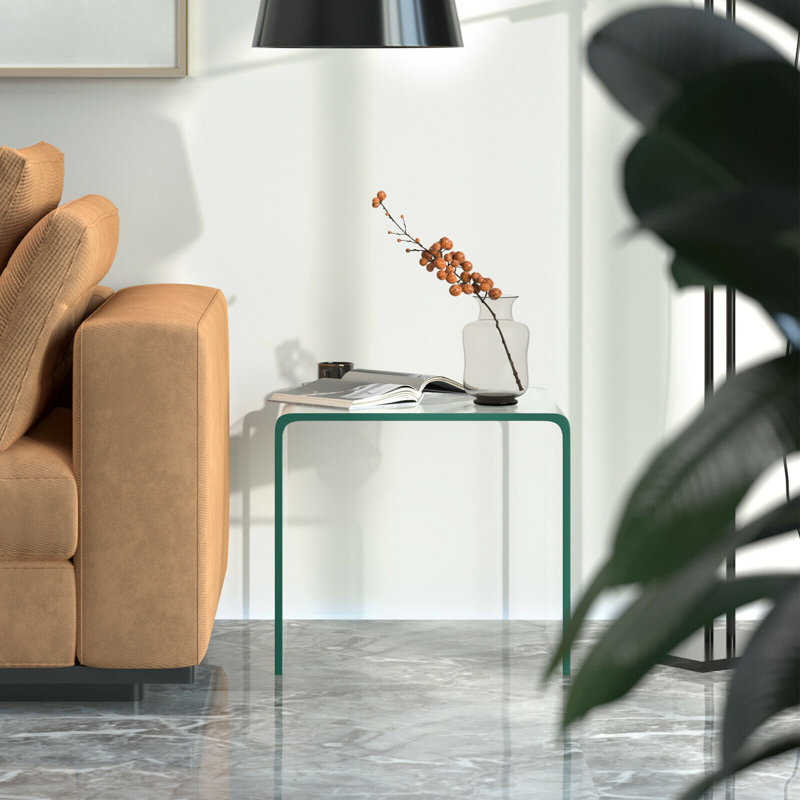 Agnela Glass Top End Table