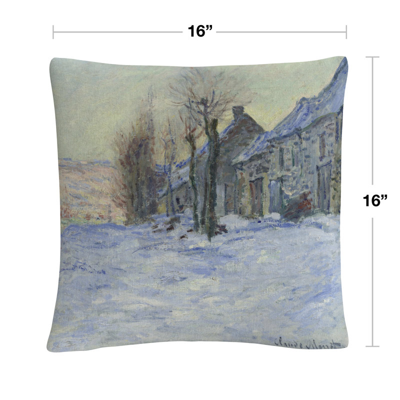 Coussin Claude Monet Lavacourt sous la neige