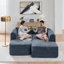 Canapé modulaire 114 po avec méridienne en forme de L, canapé modulaire avec repose-pieds mobile 114 po, canapé-lit pour salon, sans assemblage requis, gris-566690804-566690761