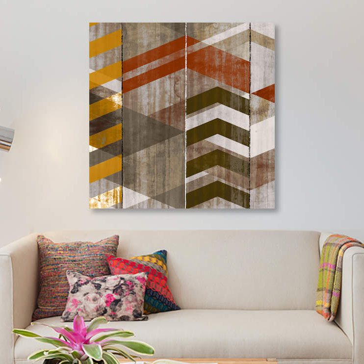 «Chevron Serenade II», impression sur toile, H 18 po x l 18 po x P 1,5 po, Toile tendue, Pas de tapis