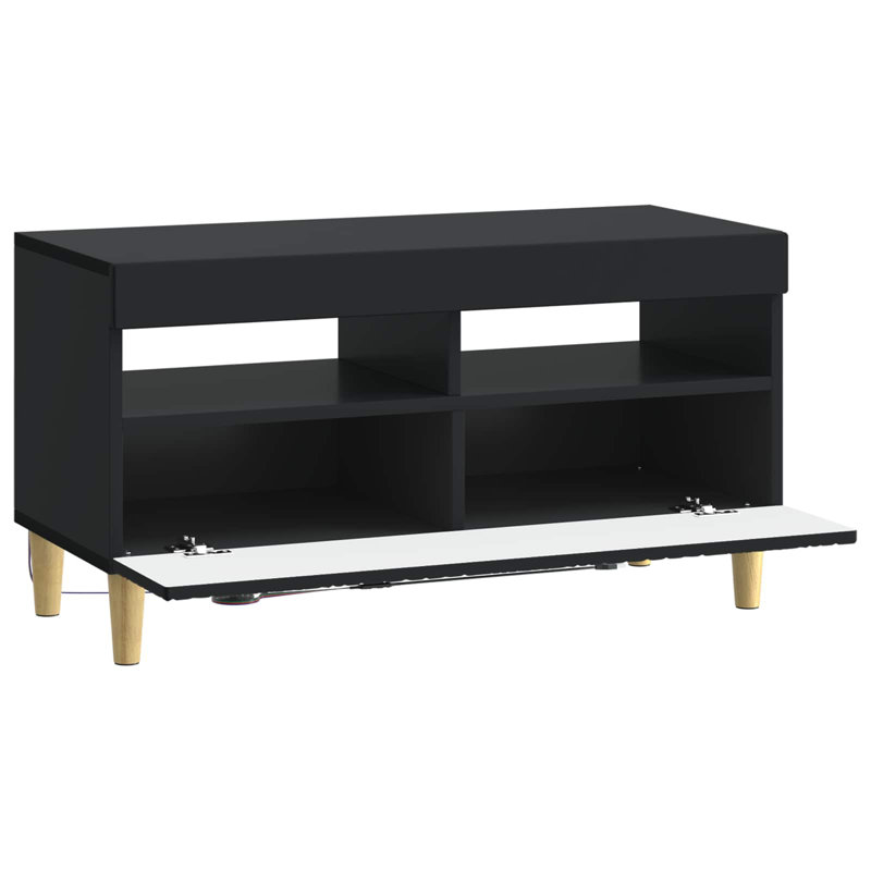 Unfinished with Fireplace Included, Black, 43cm H x 81cm W x 35cm D