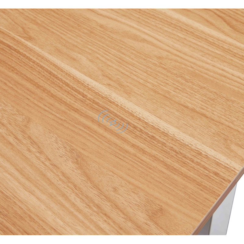 Glenva Adjustable Solid Wood Top Standing Desk, Oak, White