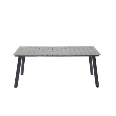 Table de salle à manger extérieure pliante, structure en métal et plateau en bois en plastique, table de patio pliable pour le jardin, la cour arrière, le balcon