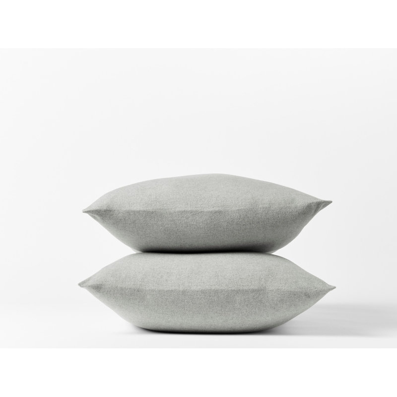 Cloud Flannel Pillowcase, King Pillowcase, Pale Gray Heather