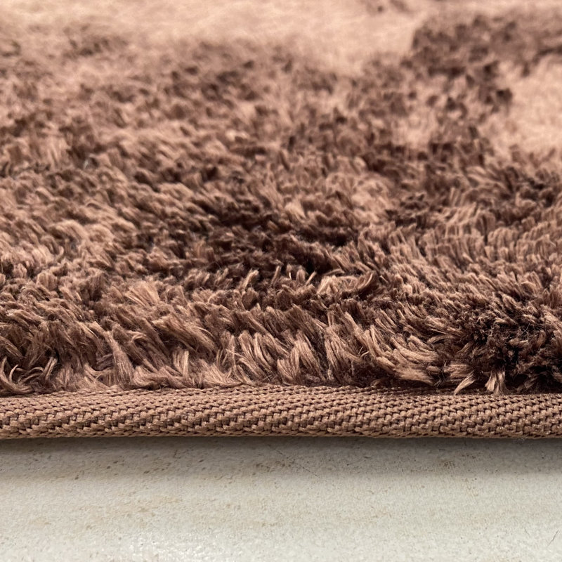 Hiltonia Polypropylene Non-Slip Bath Rug, Chocolate, 54" L x 20" W