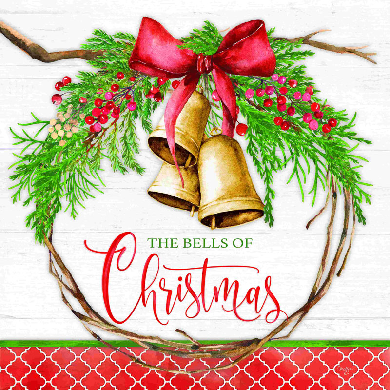 Les cloches de Noël,  H 12 po x l 12 po, Non, Toile tendue