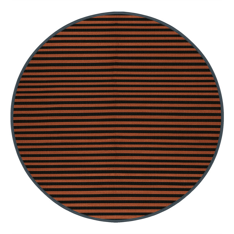 Chenille Striped Indoor Rug, Round 3'