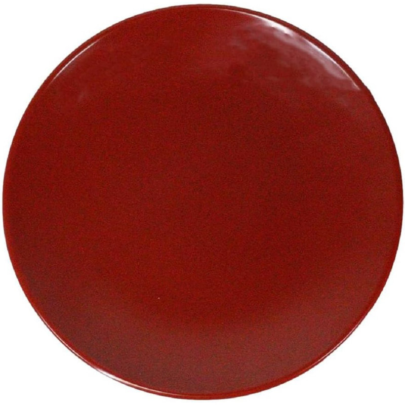Ensemble de 6 assiettes à apéritif rondes en mélamine rouge uni noir