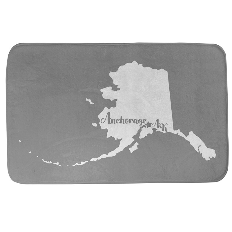 Tapis pour salle de bain ancrage alaska, l 21 po x L 34 po, Gris, Anchorage, Alaska