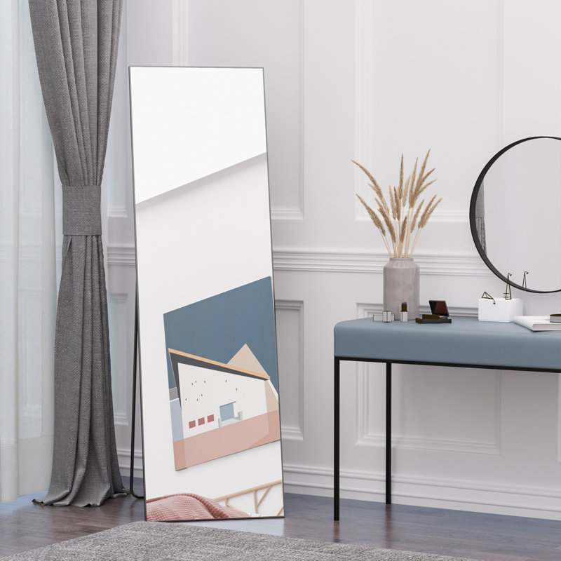 Miroir pleine grandeur en verre autoportant ou mural HOMcom