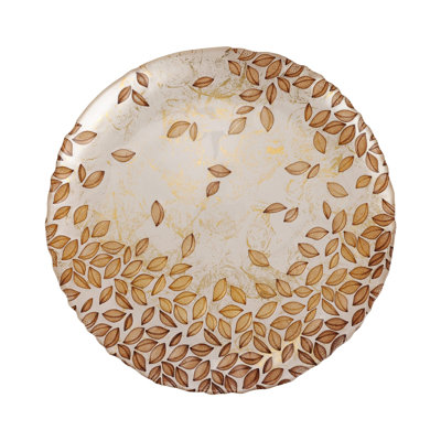 Plateau rond en verre Autunno