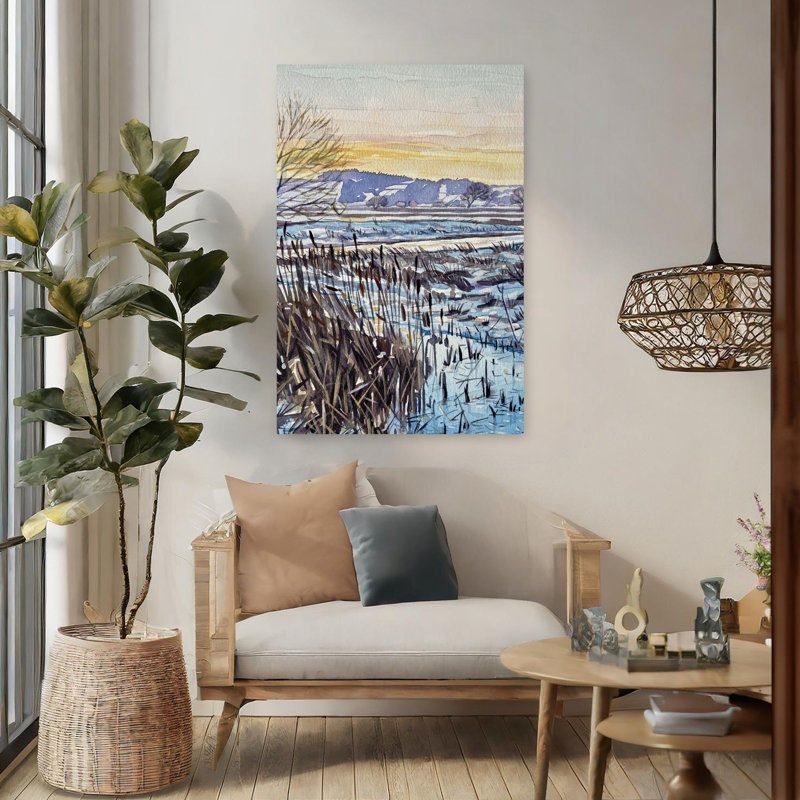 Reproduction d'art mural paysage d'hiver, H 48 po x l 32 po
