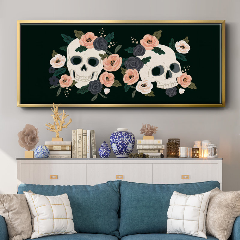 Skull & Snake Collection D- Framed Canvas, 20" H x 50" W