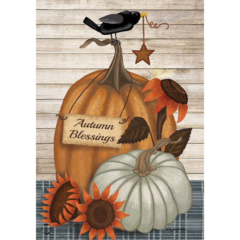 Rustic Autumn Blessings Garden Flag