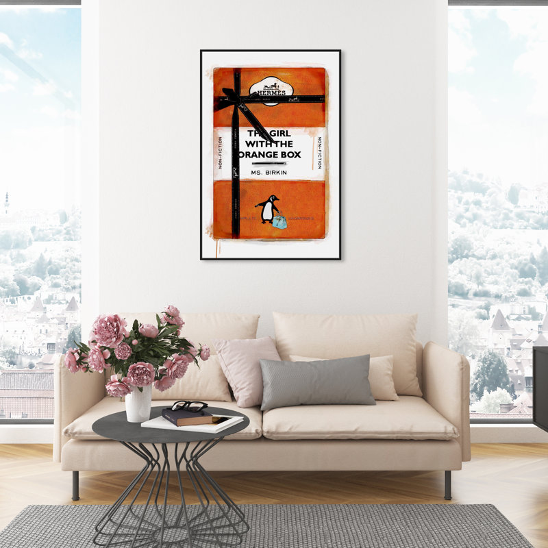 «The Girl with the Orange Box», impression sur toile, H 24 po x l 16 po, Toile tendue