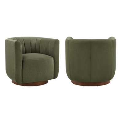 Upholstered Swivel Armchair(Set Of 2)