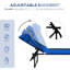 Chaise de plage pliante - 4 inclinables, filet respirant, inclinable dans la cour bleue