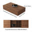 Extendable Storage Coffee Table - Sliding Extension 120-208cm (47-82"), Walnut MDF Top & Metal Frame, Modern British Design