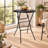 32" Round Folding Cocktail Table, 43.3" Foldable Bar Height Party & Event Tables, Set of 2, Black
