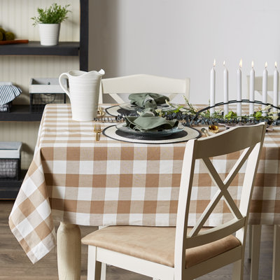 Estacia Checkered 100% Cotton Tablecloth