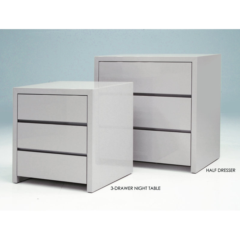 Commode anglaise 3 tiroirs Blanche, Pierre