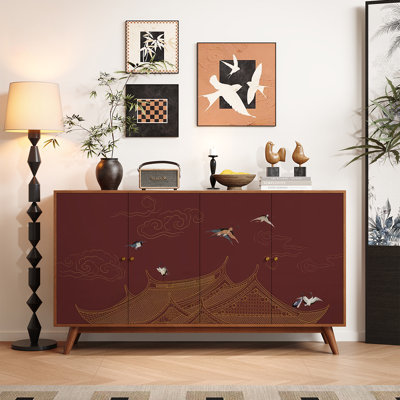 Buffet en bois massif de style chinois