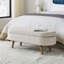 Banc de rangement repose-pieds ovale avec pieds en bois d'hévéa-440421100