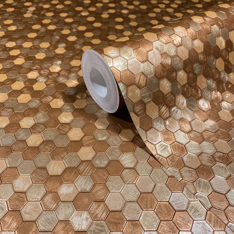 Galerie Fashion Icon Tile optics Wallpaper, Brown