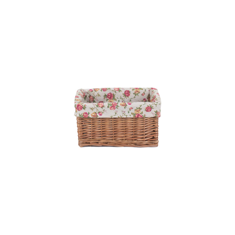 Wicker Storage Basket with Lining, Small