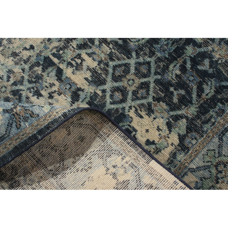 Hand-Knotted Herati Rug Blue Classic Pattern By Rug & Kilim, Runner 3' x 12'