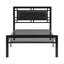Lit simple en métal noir - stable, chambre silencieuse essentielle, caractéristique de confort,