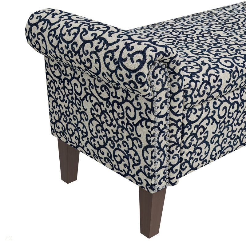 Banc de rangement avec accoudoirs roulés Wallen