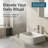 19 5/8" L x 13 11/16" W White Fluted Ceramic Vessel Sink, Rectangular Above Counter Bathroom Sink with Vertical Ribbed Design