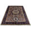 Tapis brun et bleu marine de haute qualité noué à la main