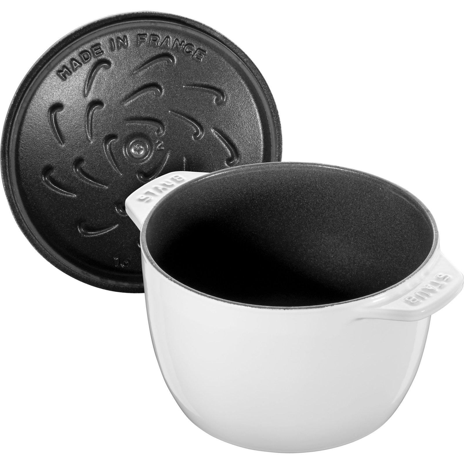 Staub Cast Iron Petite French Oven, Matte White, 1.84 quarts